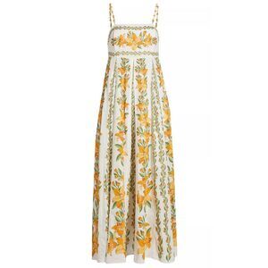 Farm Rio Womens Tropical Lightness Maxi Dress Small Off White - NWT $248